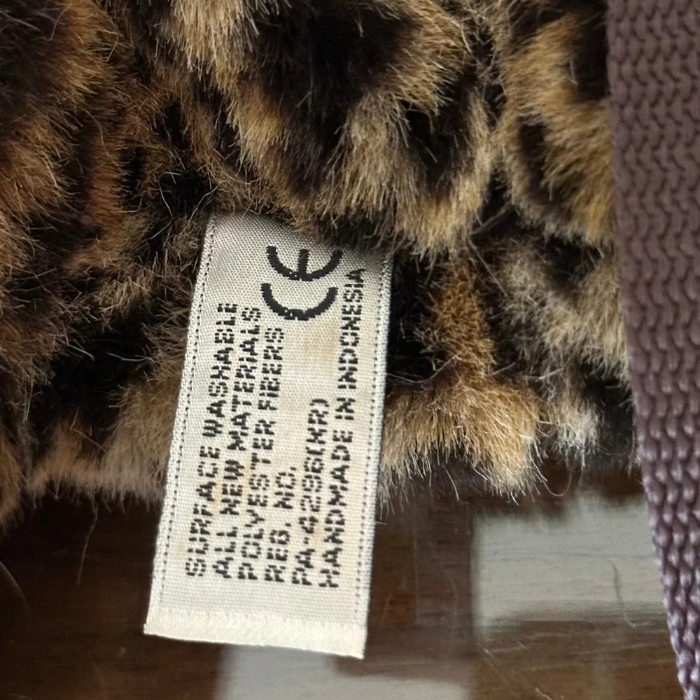 Aurora World Leopard Plush Backpack Spotted Animal Print Faux Fur 16 Inch Brown